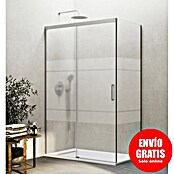 GME Mampara de ducha frontal Basic (L x An x Al: 70 x 115 x 196 cm, Vidrio serigrafiado, Nickel) | BAUHAUS