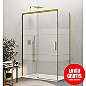 GME Mampara de ducha frontal Basic (L x An x Al: 90 x 135 x 196 cm, Vidrio serigrafiado, Oro) | BAUHAUS