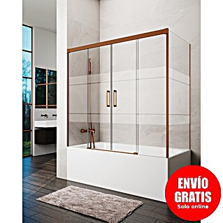 GME Mampara para bañera Basic (L x An x Al: 70 x 182 x 150 cm, Vidrio serigrafiado, Cobre)