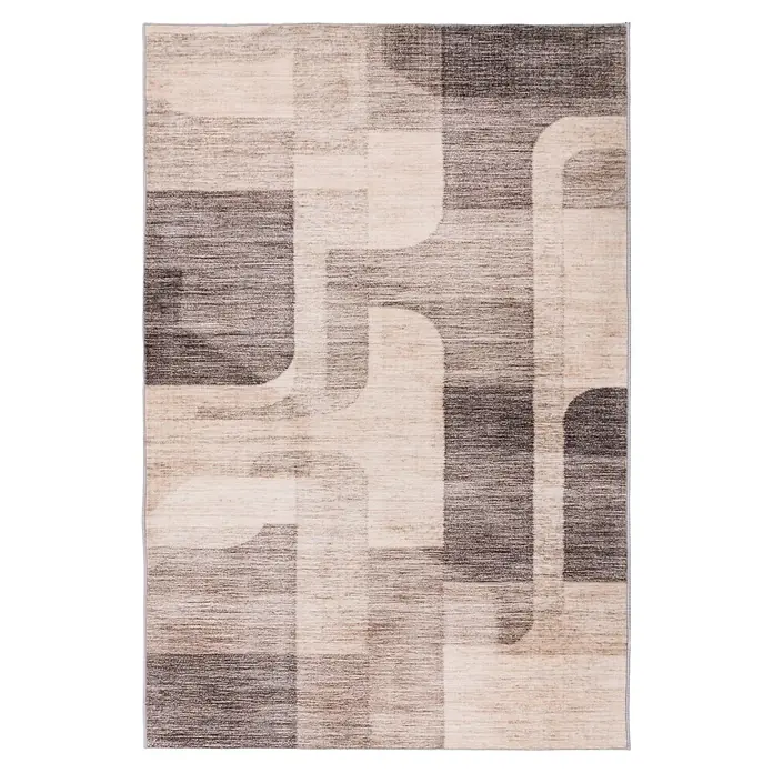 Kayoom Kurzflorteppich Bluster 225 - Taupe, 290 x 200 cm, 100 % Polyester - Draufsicht