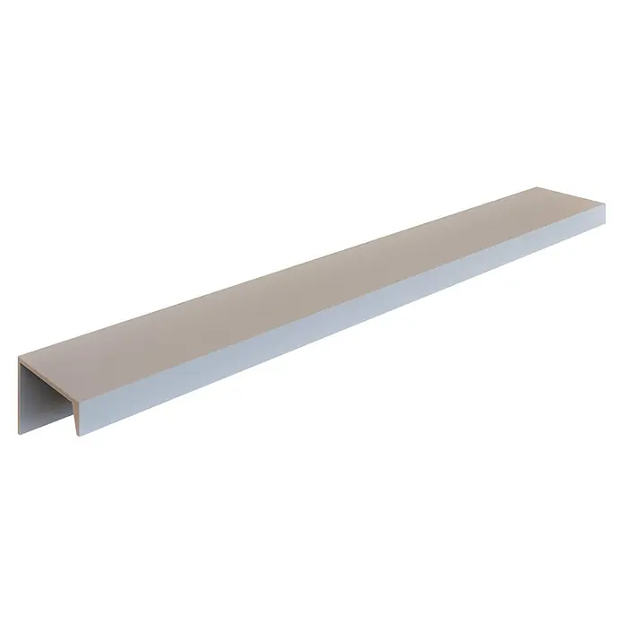 Held Möbel Küchenleerblock Genua Typ 2 - Breite: 300 cm, Grau, Ohne Elektrogeräte - Hellgraues U-Profil aus Metall.