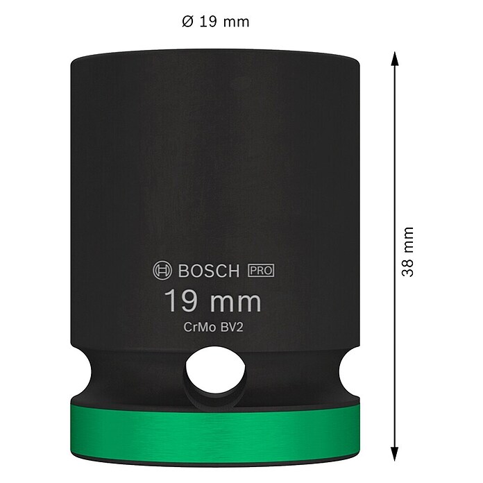 Bosch Inserto para llaves de vaso (Diámetro: 19 mm, ½″) | BAUHAUS