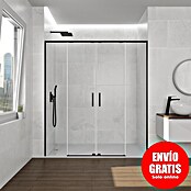 GME Mampara de ducha frontal Twenty Spazio (160 x 195 cm, Espesor de vidrio: 6 mm, Negro) | BAUHAUS