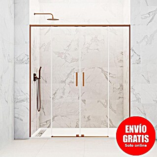 GME Mampara de ducha frontal Twenty Spazio (160 x 195 cm, Espesor de vidrio: 6 mm, Cobre)