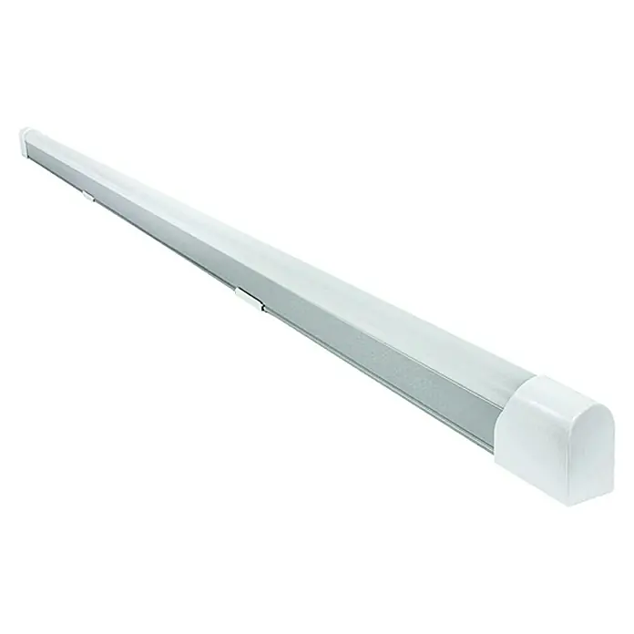 Ritter Leuchten LED-Lichtleiste - L x B x H: 123,3 x 3 x 4 cm, Lichtfarbe: Tageslichtweiß, 20 W, 230 V - Nahaufnahme einer schlanken, linearen LED-Leuchte mit weißer Abdeckung, ideal für moderne Beleuchtungslösungen.