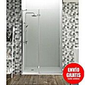 GME Mampara de ducha frontal Glass Combi C (90 x 195 cm, Espesor de vidrio: 8 mm, Plata brillo, An x Al: 90 (40/50) x 195 cm) | BAUHAUS