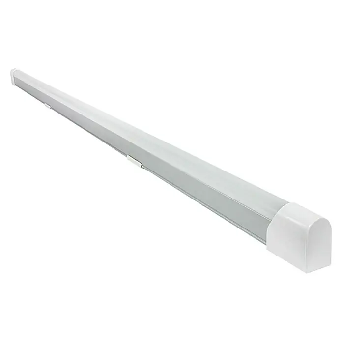 Ritter Leuchten LED-Lichtleiste - L x B x H: 60 x 3 x 4 cm, Lichtfarbe: Tageslichtweiß, 10 W, 230 V - Nahaufnahme einer LED-Lichtleiste mit einer weißen Abdeckung an einem Ende, ideal für moderne Beleuchtungslösungen.