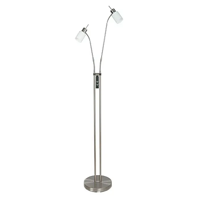 Tween Light LED-Leseleuchte Aruba - 159 cm, Anzahl Leuchtmittel: 2 Stk. - Elegante Stehlampe mit zwei verstellbaren Strahlern für gezielte Beleuchtung. Modernes Design in silberfarbenem Metall.