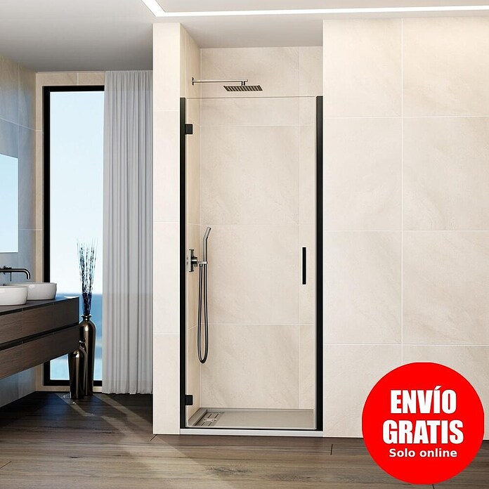 GME Mampara de ducha frontal Glass B (65 x 195 cm, Espesor de vidrio: 6 mm, Titanio) | BAUHAUS