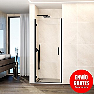 GME Mampara de ducha frontal Glass B (80 x 195 cm, Espesor de vidrio: 6 mm, Negro)