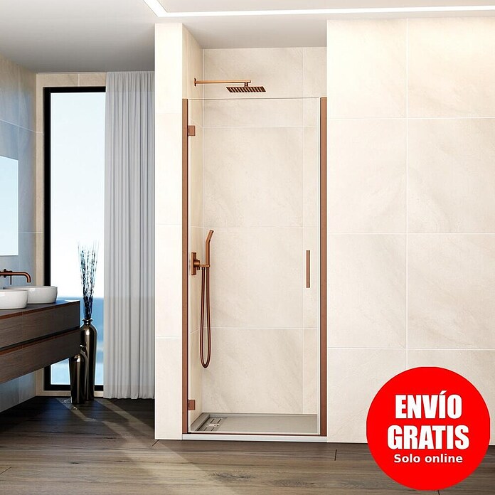 GME Mampara de ducha frontal Glass B (70 x 195 cm, Espesor de vidrio: 6 mm, Cobre) | BAUHAUS