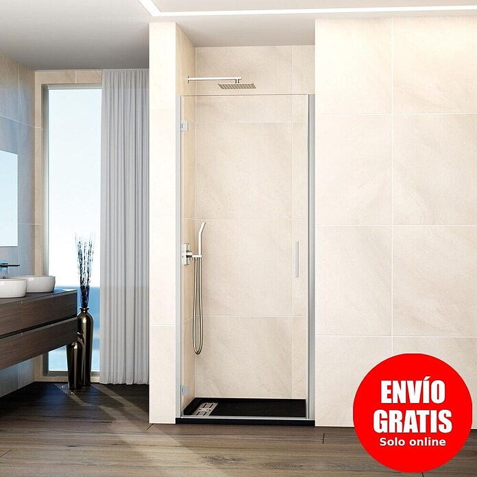 GME Mampara de ducha frontal Glass B (70 x 195 cm, Espesor de vidrio: 6 mm, Nickel) | BAUHAUS