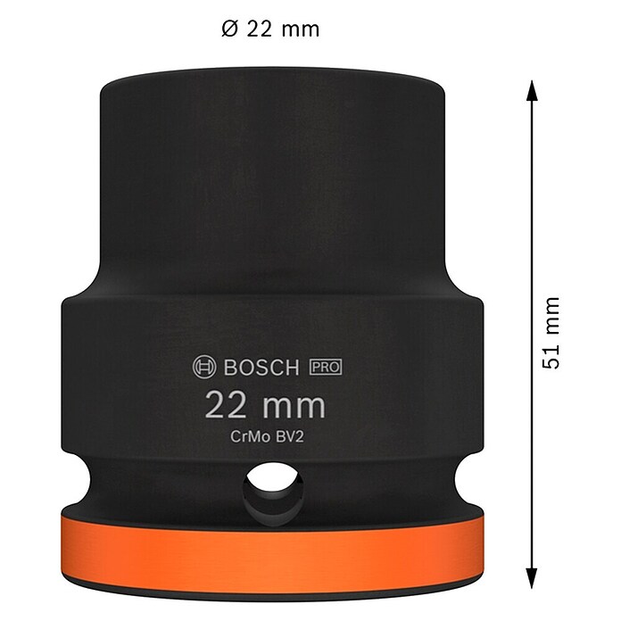 Bosch Inserto para llaves de vaso (Diámetro: 22 mm, ¾″) | BAUHAUS