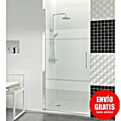 GME Mampara de ducha frontal Open Combi A (80 x 195 cm, Vidrio serigrafiado, Plata brillo) | BAUHAUS