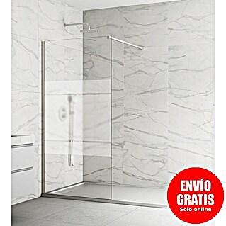 GME Mampara de ducha fija Screen Frost (An x Al: 78 x 195 cm, Vidrio serigrafiado, Nickel)