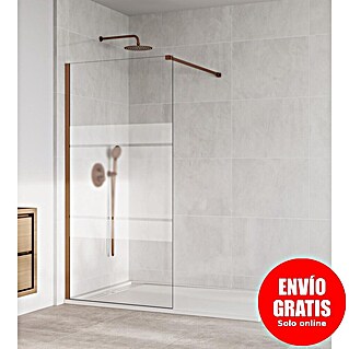 GME Mampara de ducha fija Screen Frost (An x Al: 68 x 195 cm, Vidrio serigrafiado, Cobre)