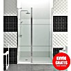 GME Mampara de ducha frontal Open Combi D (120 x 195 cm, Espesor de vidrio: 6 mm, Plata brillo, An x Al: 120 (50/65) x 195 cm) | BAUHAUS