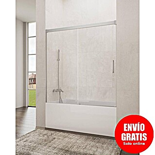GME Mampara para bañera Basic (An x Al: 150 x 150 cm, Vidrio transparente, Cromo)