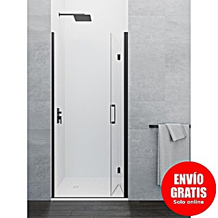 GME Mampara de ducha plegable Glass Combi 2 (90 x 195 cm, Negro, Espesor de vidrio: 6 mm, An x Al: 90 (50/35) x 195 cm)