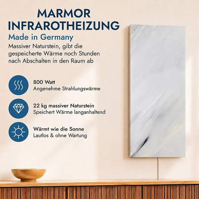 Marwona Infrarotheizkörper Infrarotheizung - B x H: 20 x 1.000 mm, 800 W, Bianco 800 Watt