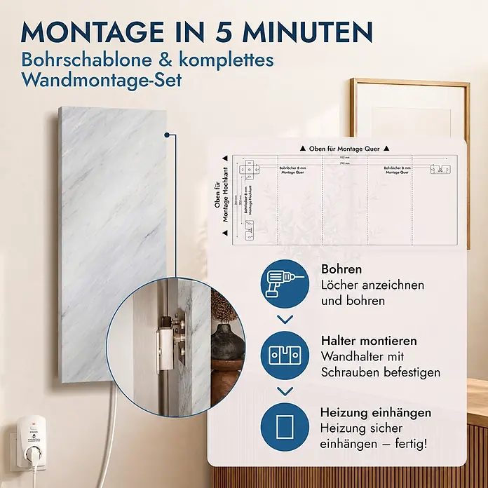 Marwona Infrarotheizkörper Infrarotheizung - B x H: 20 x 1.000 mm, 800 W, Bianco 800 Watt