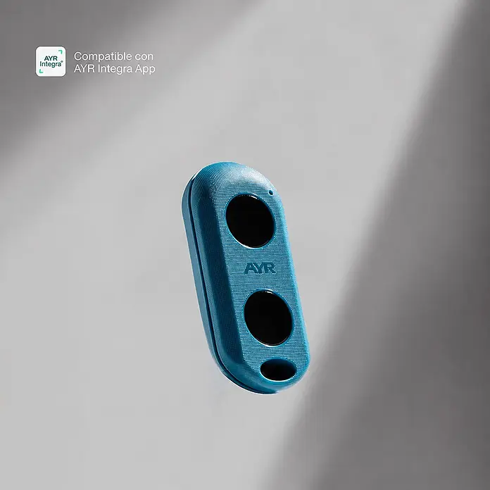 AYR Control remoto IntLock Key Pro - Específico para: Cerraduras AYR Pass, Lock Pro y Smart Handle - Mando a distancia azul texturizado con dos grandes botones negros y un logo AYR.