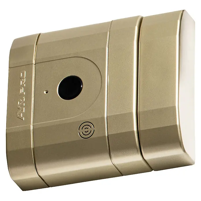 AYR Cerradura electrónica Lock-PRO - Dorado, Bluetooth - Intercomunicador digital de puerta AYR PRO color oro con botón/lente negro.