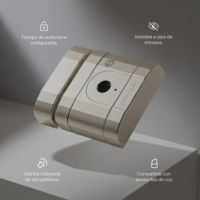 AYR Cerradura electrónica Lock-PRO - Marrón, Bluetooth - Cerradura inteligente metálica color champán.