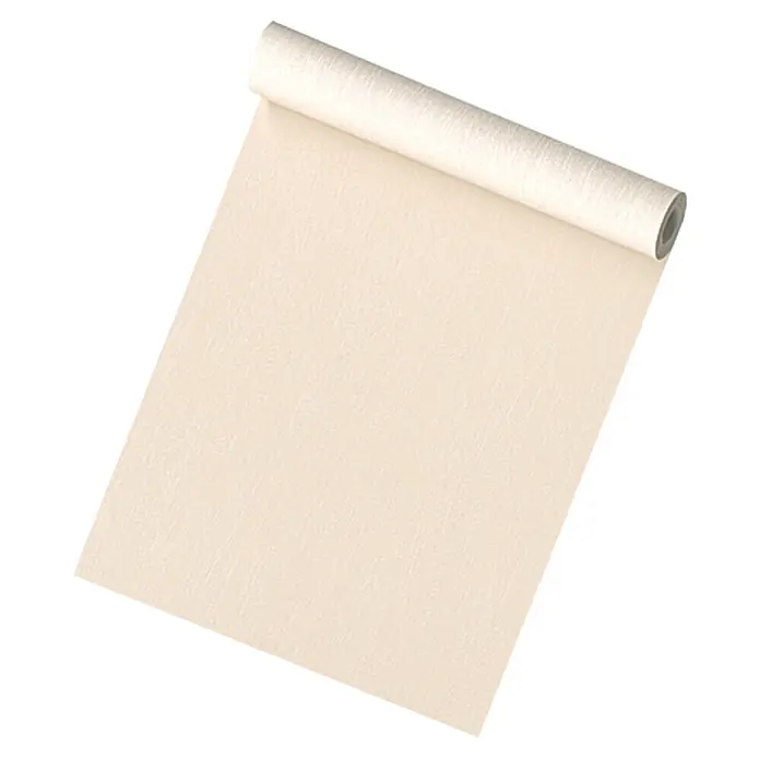 A.S. Création Vliestapete - Beige, Uni, 10,05 x 0,53 m - Nahaufnahme einer Rolle beiger Leinwand, ideal für Künstler und Hobbybastler, die hochwertige Materialien suchen.