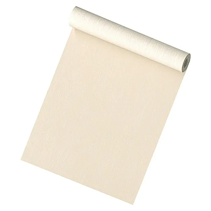 A.S. Création Vliestapete - Beige, Uni, 10,05 x 0,53 m - Nahaufnahme einer Rolle beiger Leinwand, ideal für Künstler und Hobbybastler, die hochwertige Materialien suchen.