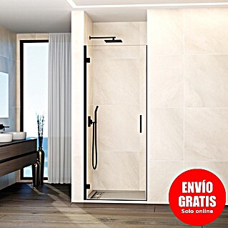 GME Mampara de ducha frontal Glass A (70 x 195 cm, Espesor de vidrio: 6 mm, Negro)