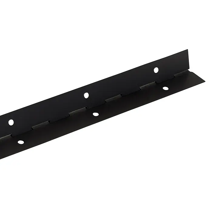 Walteco Stangenscharnier - L x B: 1.200 x 32 mm - Schwarzes durchgehendes Klavierband mit Schraublöchern.
