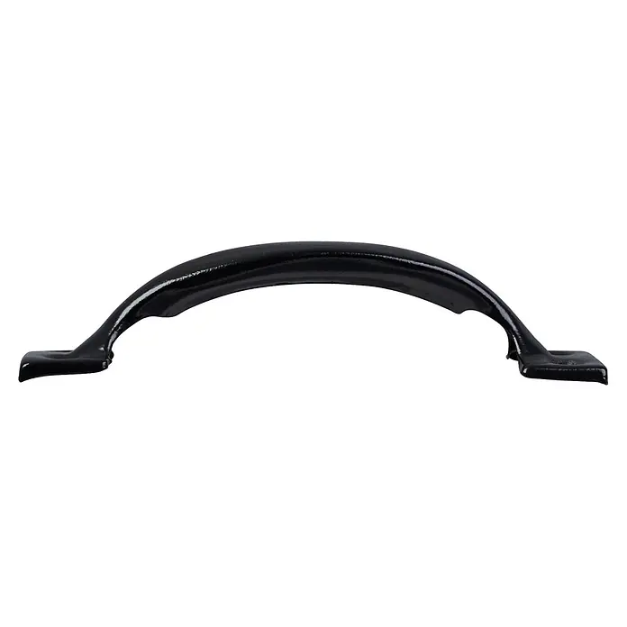 Walteco Möbelgriff - Länge: 150 mm, Stahl - Glänzender schwarzer gebogener Metallgriff.