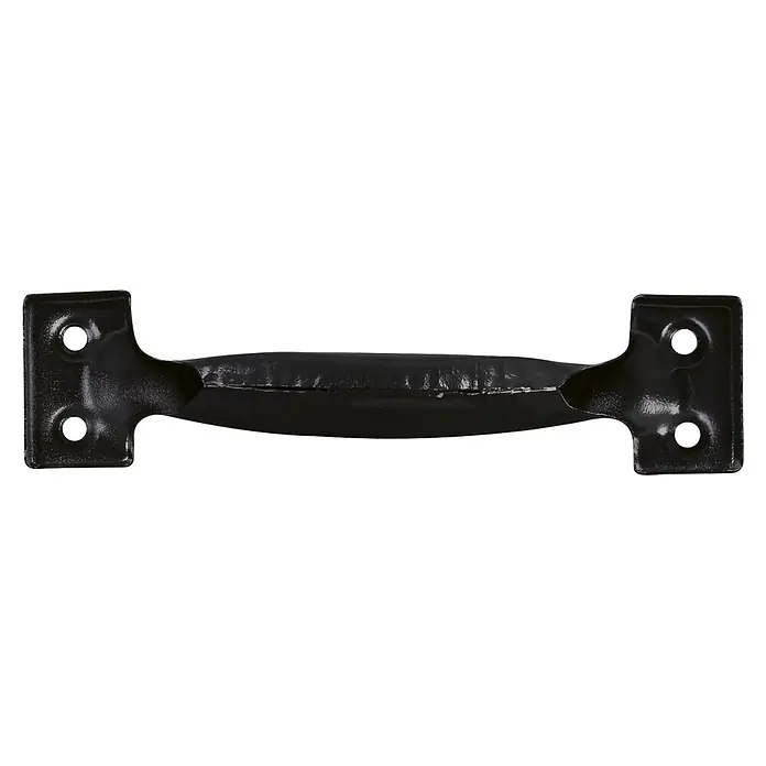 Walteco Möbelgriff - Länge: 150 mm, Stahl - Schwarzer Metall-Ziehgriff mit strukturierter Oberfläche und Befestigungslöchern.