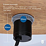 UniTEC Einbausteckdose Tischsteckdose mit USB C (Schwarz, Silber, Kabellänge: 1,5 m) | BAUHAUS
