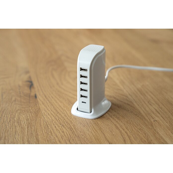 UniTEC Ladestation 6-Port-USB A/C (Weiß, 5 V, 7,5 x 9,1 x 17 cm) | BAUHAUS