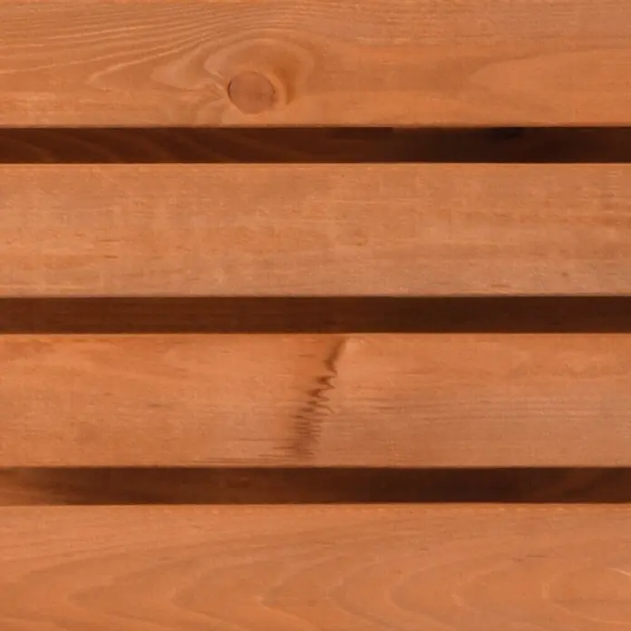Dobar Hochbeet XL - 100 x 50 x 71 cm, Holz, Bernstein - Hellbraune Holzlamellen mit sichtbarer Maserung, geeignet für Zäune oder Verkleidungen.