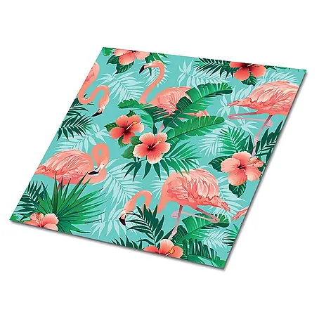 Selbstklebende Fliesen 9 Stück 30x30 cm - Flamingos