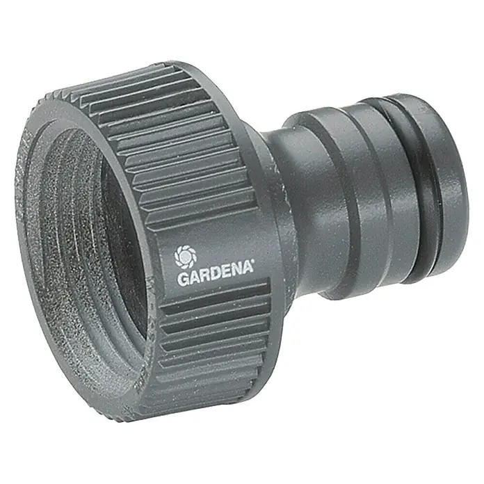 Gardena Profi-System Hahnstück - Gewindegröße Wasserhahn: 1″ - Graue Gardena Schlauchkupplung für eine sichere und schnelle Verbindung von Gartenschläuchen. Einfache Installation für jeden Garten.