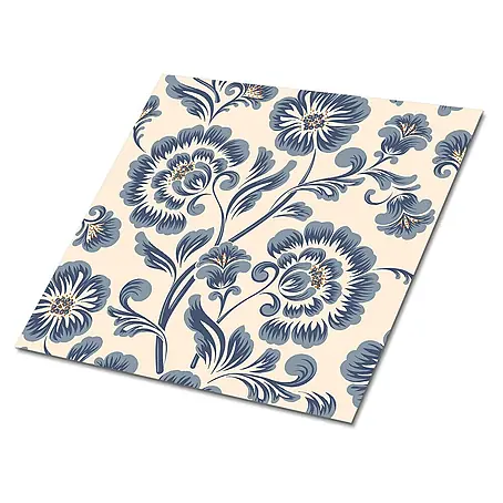 Selbstklebende Fliesen 9 Stück 30x30 cm - Klassisches Blumenmuster