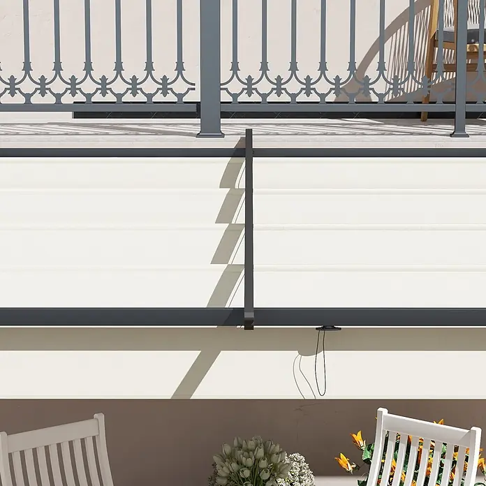 Outsunny Terrassenüberdachung - Schwarz, Polyester, Cremeweiß