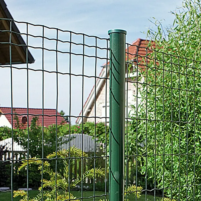 Hadra Maschendrahtzaun - 25 x 0,81 m, Grün - Robuster Doppelstabmattenzaun in Grün mit stabilem Pfosten, ideal für die Garteneinfriedung und Grundstücksbegrenzung.