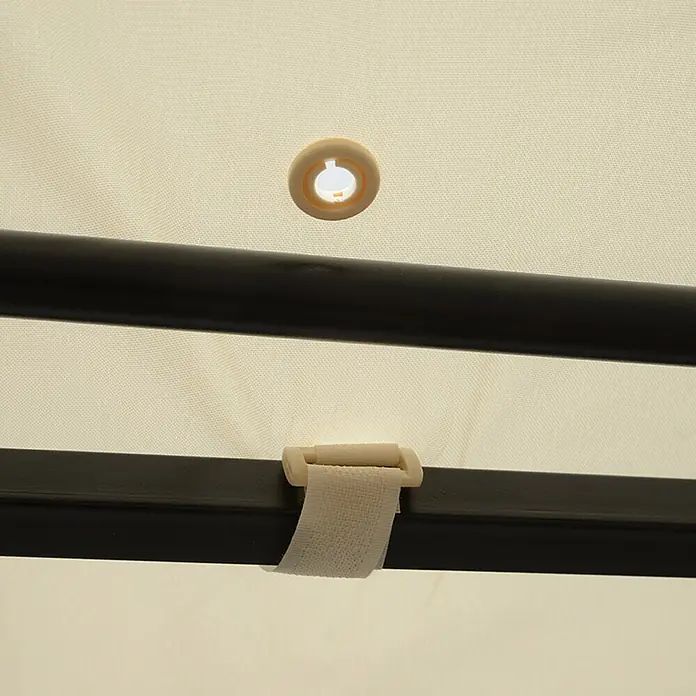 Outsunny Terrassenüberdachung - Schwarz, Polyester, Cremeweiß