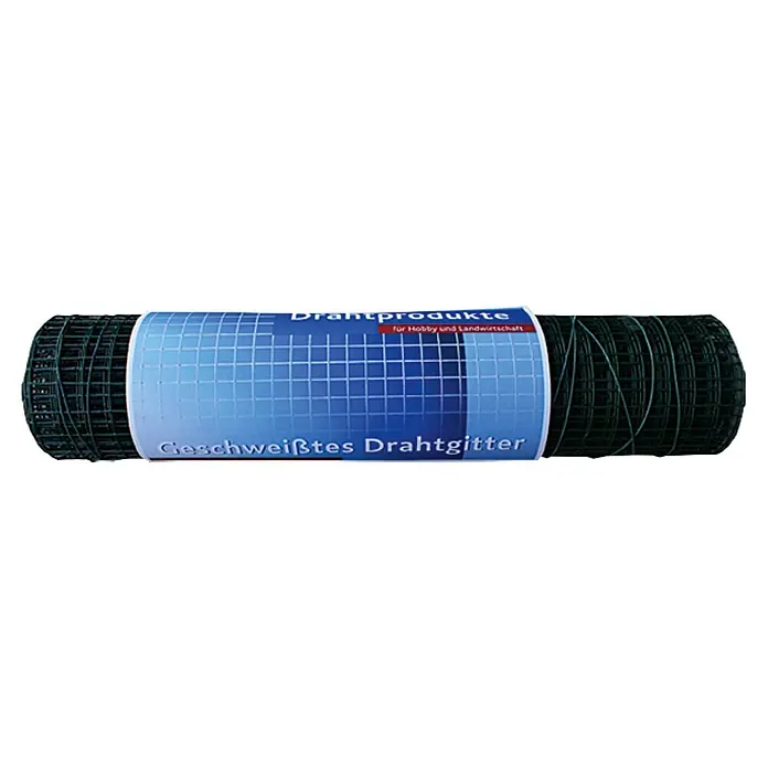 Stabilit Drahtgitter - 5 x 0,5 m, Maschenweite: 19 mm - Eine Rolle geschweißter Drahtgitter, ideal für Hobby und Landwirtschaft, mit blauem Etikett.