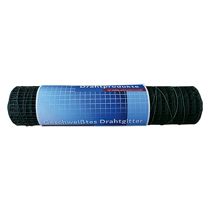 Stabilit Drahtgitter5 x 0,5 m, Maschenweite: 19 mm - Eine Rolle geschweißter Drahtgitter, ideal für Hobby und Landwirtschaft, mit blauem Etikett.