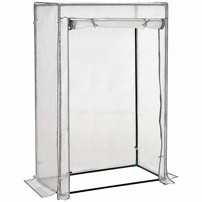 Furnicato Gewächshaus - 50 x 150 cm, Material Seitenwand: Stahl, 14 mm, weiß