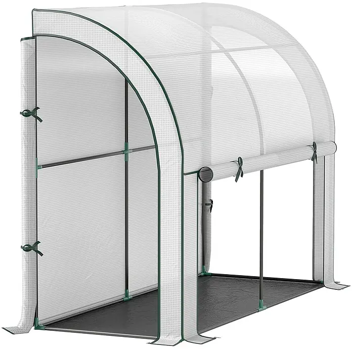 Furnicato Gewächshaus - 80 x 200 cm, Material Seitenwand: Kunststoff, 14 mm, weiß