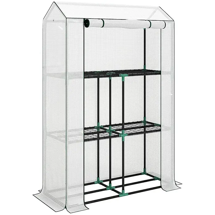 Furnicato Gewächshaus - 40 x 100 cm, Material Seitenwand: Kunststoff, 14 mm, weiß