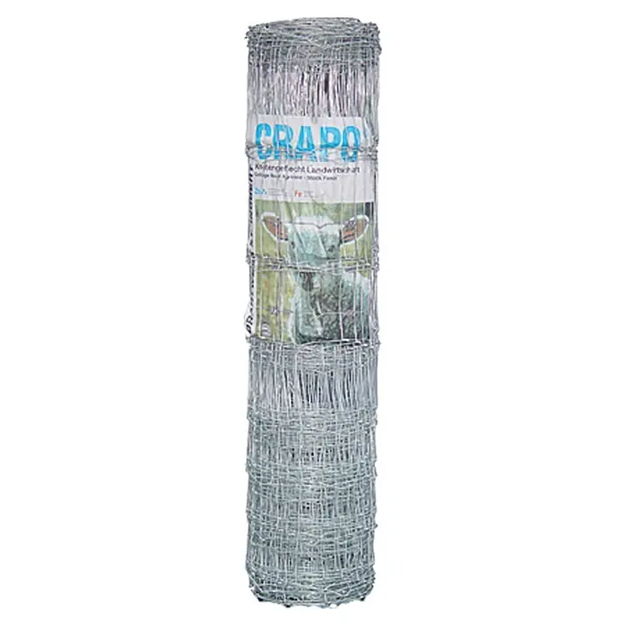 Hadra Knotengeflecht - Draht, 50 x 1 m - Eine Rolle Knotengeflecht von CRAPO, ideal für die sichere Einzäunung landwirtschaftlicher Flächen und Tierhaltung.