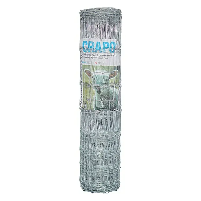 Hadra Knotengeflecht - Draht, 50 x 1 m - Eine Rolle Knotengeflecht von CRAPO, ideal für die sichere Einzäunung landwirtschaftlicher Flächen und Tierhaltung.